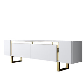 Hanah Home Mueble para TV Blanco y Dorado